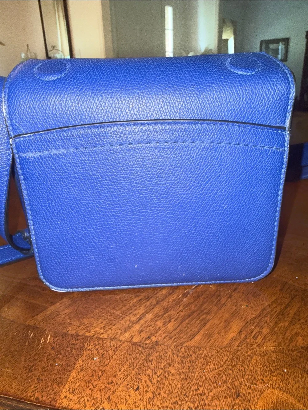 A New Day Blue Crossbody Bag Structured Faux Leather Shoulder Purse